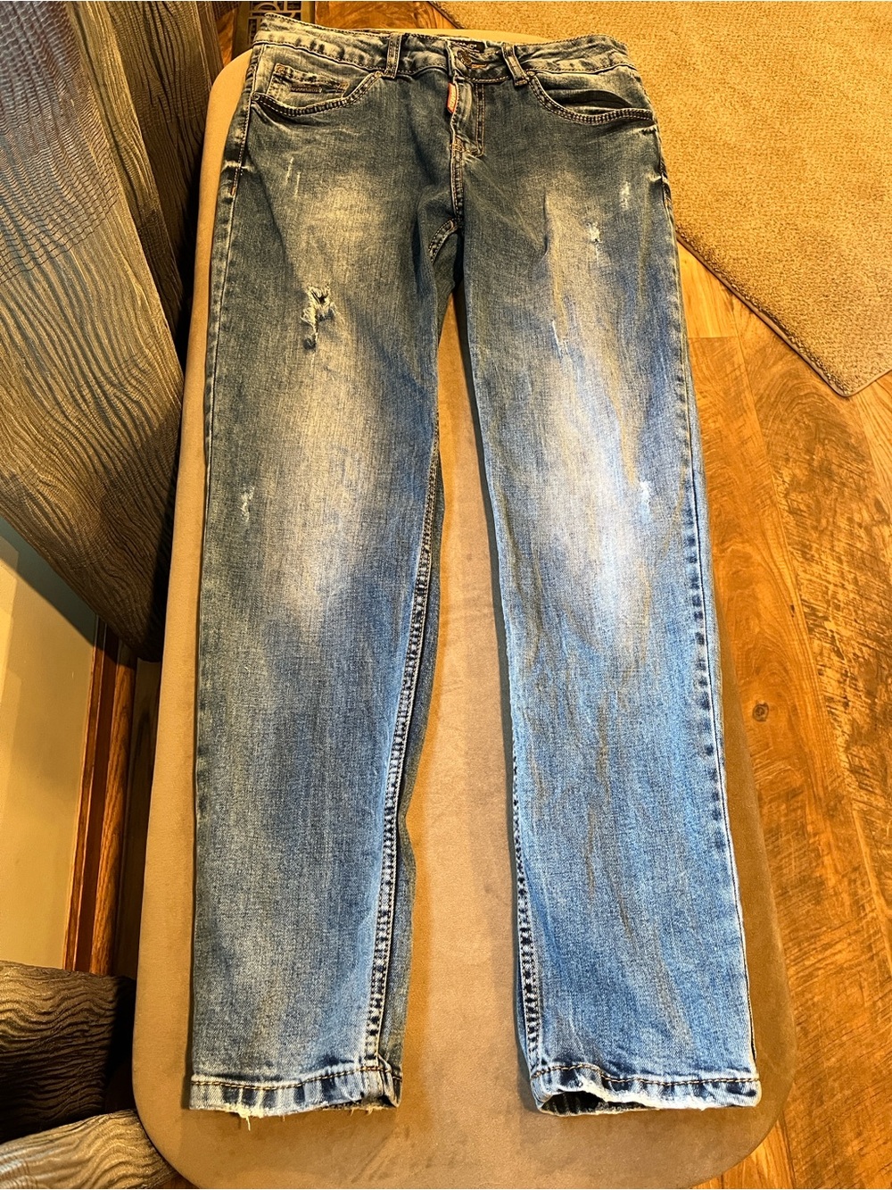 DSQUARED2 Women's Light Blue Distressed Boyfriend Jeans